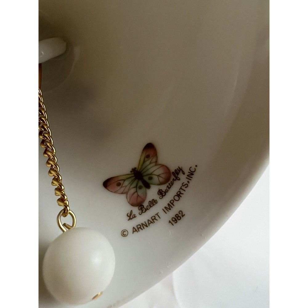 VTG 1982 Arnart Imports "La Belle Butterfly" Pink Flower 3D Butterfly Bell‎ Rare - Picture 5 of 6